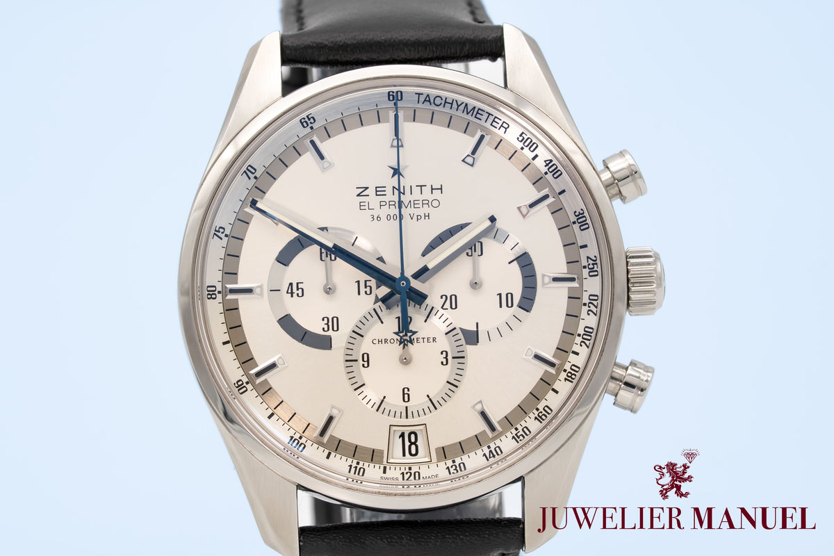 Zenith El Primero 36'000 VpH Stainless Steel Automatic 42mm Papers