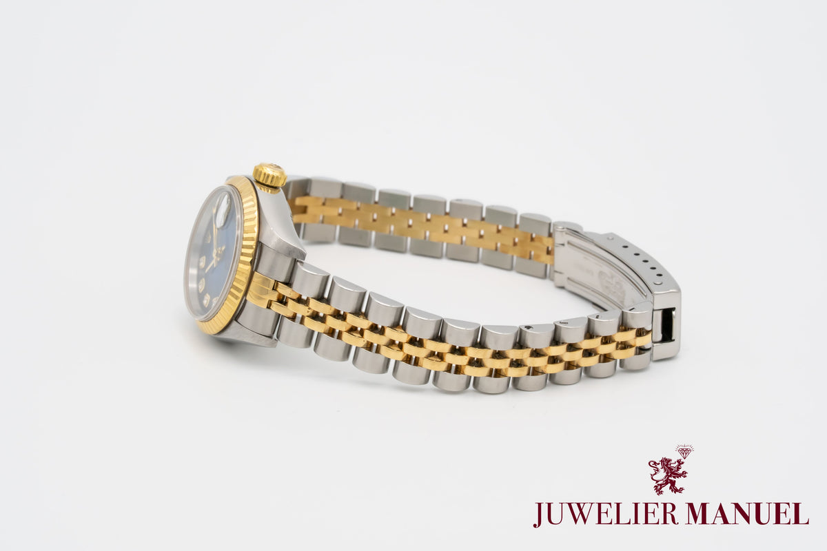Rolex Lady-Datejust 79173 NOS Blue Vignette Stahl Gelbgold 750 Diamanten 26mm