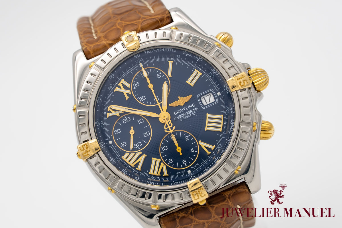 Breitling Crosswind Chronograph B13355 Stahl Gelbgold Automatik 43mm Papers