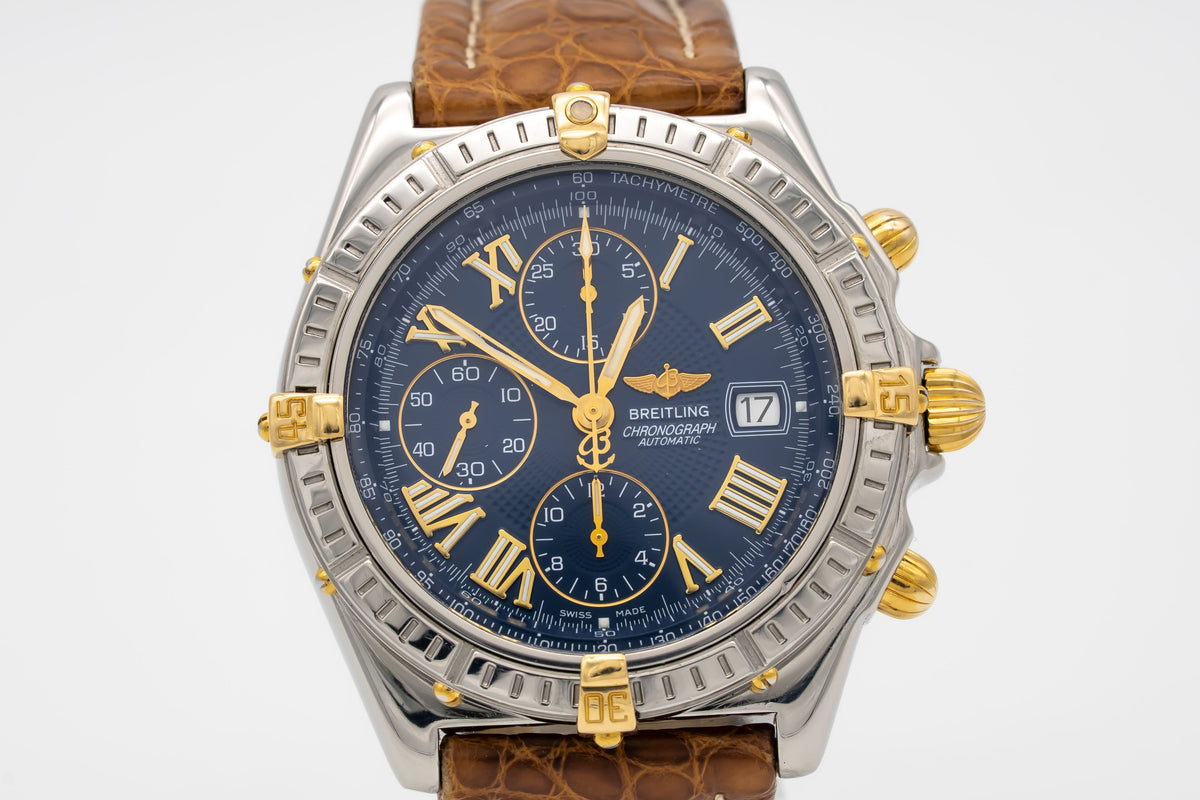 Breitling Crosswind Chronograph B13355 Stahl Gelbgold Automatik 43mm Papers