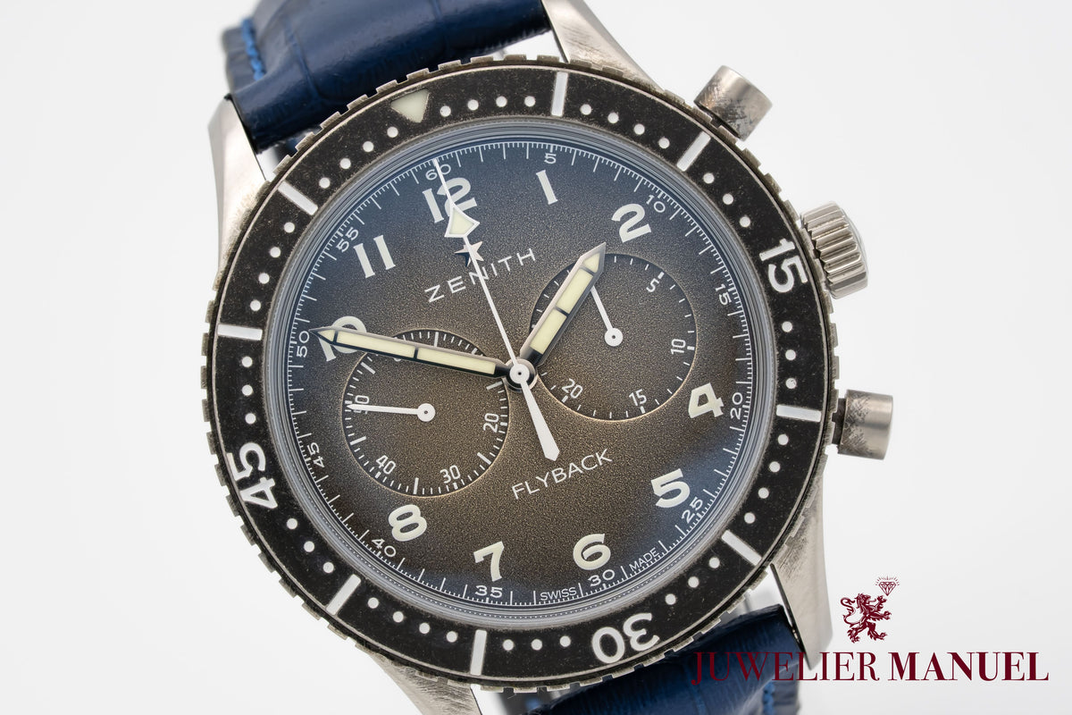 Zenith Pilot Type 20 Chronograph Flyback Stainless Steel Automatic 43mm Papers