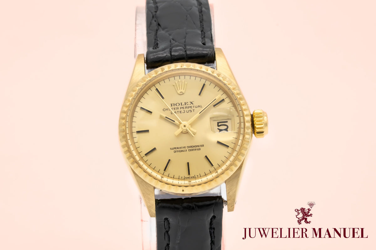 Rolex Oyster Perpetual Lady Date 6517 Gelbgold 750 Automatik 26mm