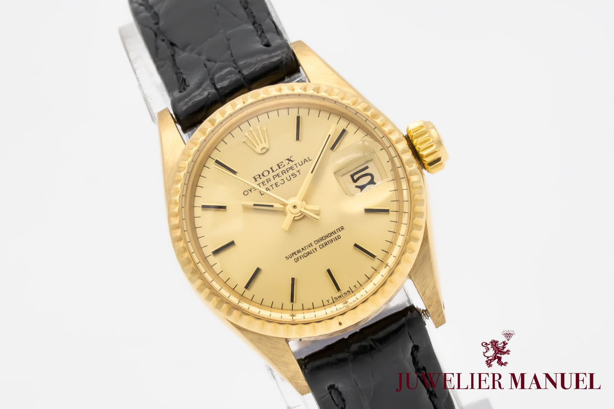 Rolex Oyster Perpetual Lady Date 6517 Gelbgold 750 Automatik 26mm