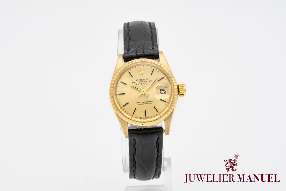 Rolex Oyster Perpetual Lady Date 6517 Gelbgold 750 Automatik 26mm