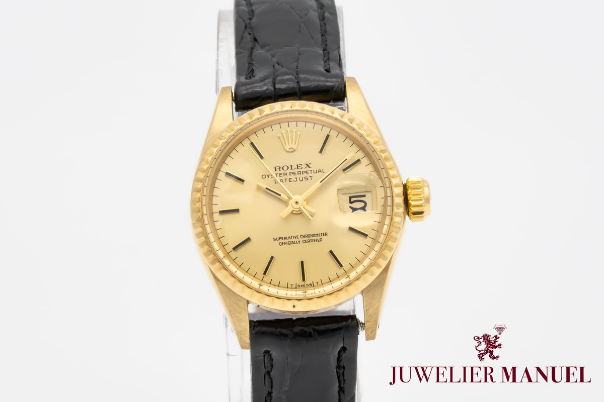 Rolex Oyster Perpetual Lady Date 6517 Gelbgold 750 Automatik 26mm