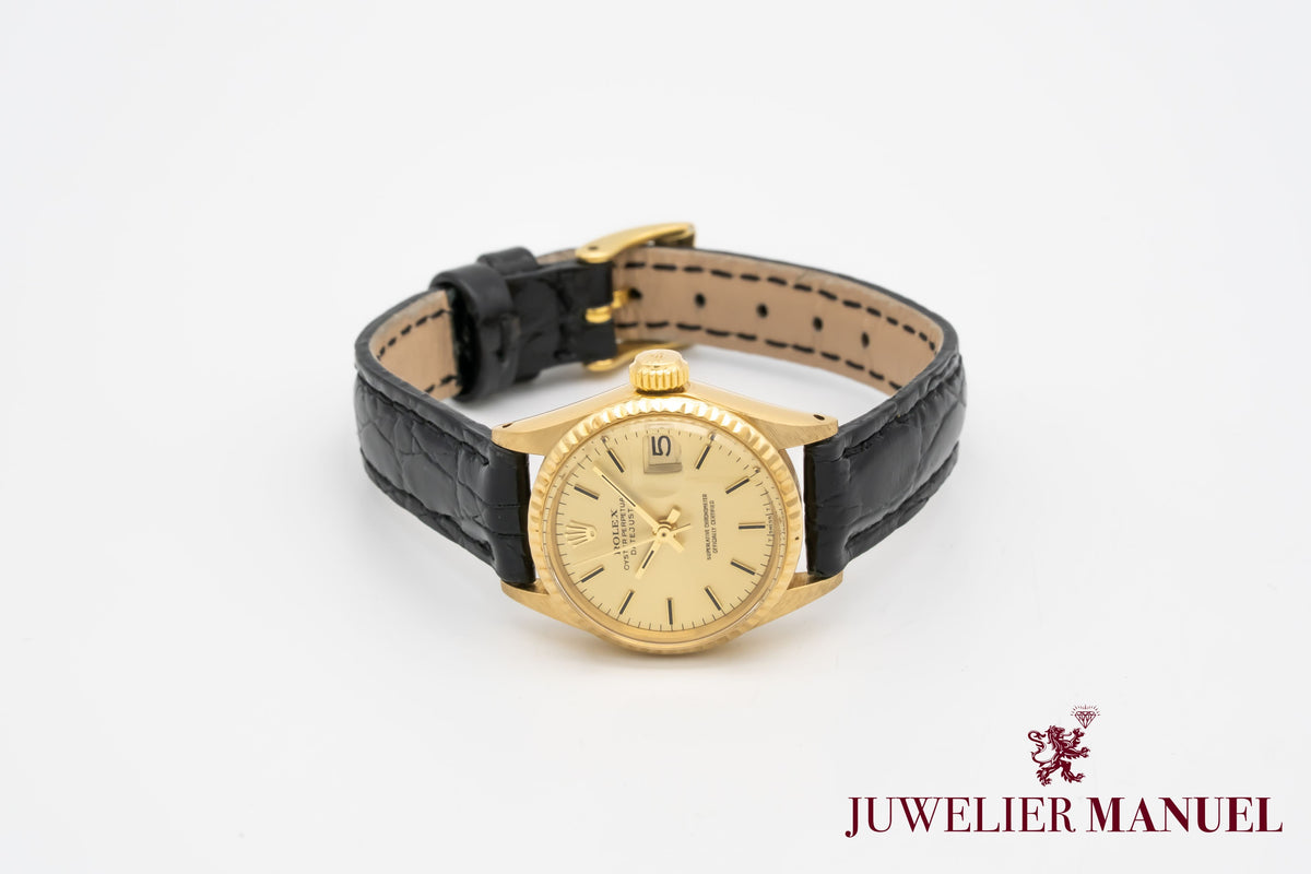 Rolex Oyster Perpetual Lady Date 6517 Gelbgold 750 Automatik 26mm