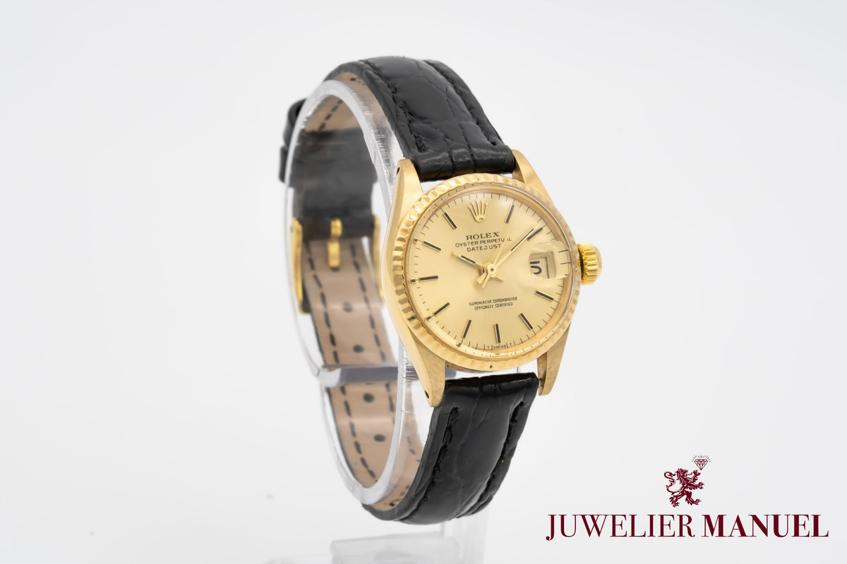 Rolex Oyster Perpetual Lady Date 6517 Gelbgold 750 Automatik 26mm