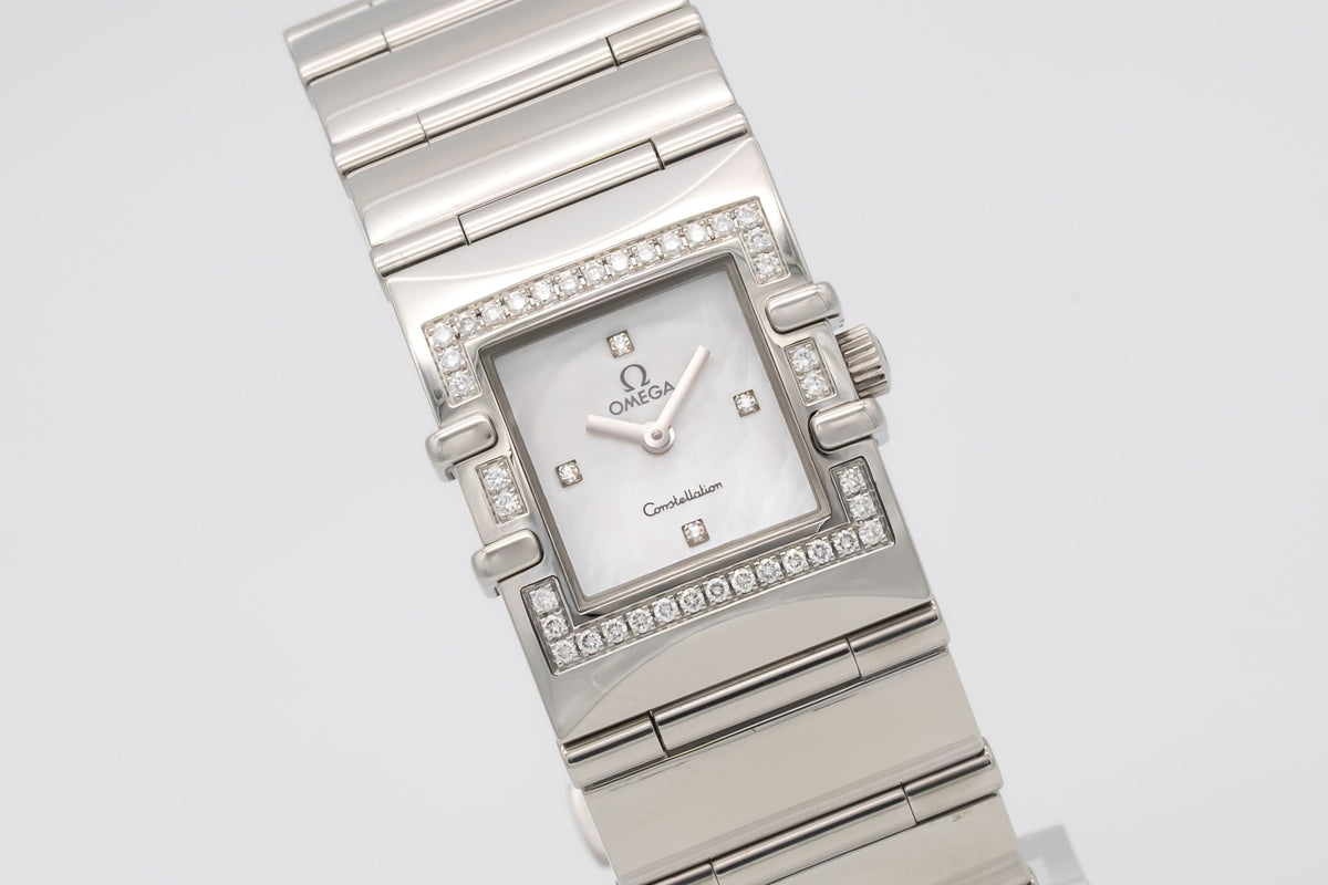Omega Constellation Quadra 1528.76.00 Factory Diamonds MOP Stainless Steel