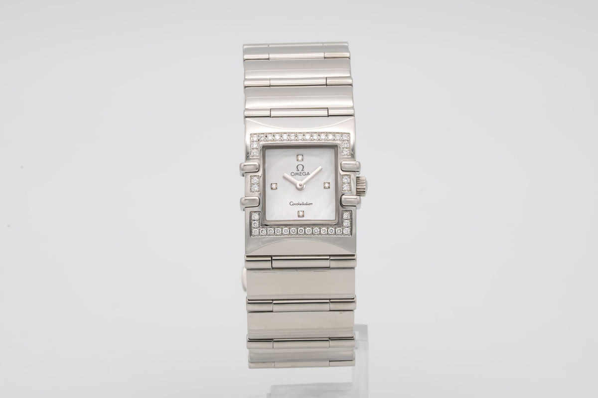 Omega Constellation Quadra 1528.76.00 Factory Diamonds MOP Stainless Steel