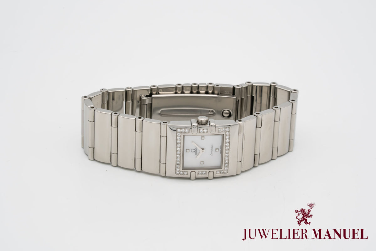 Omega Constellation Quadra 1528.76.00 Factory Diamonds MOP Stainless Steel