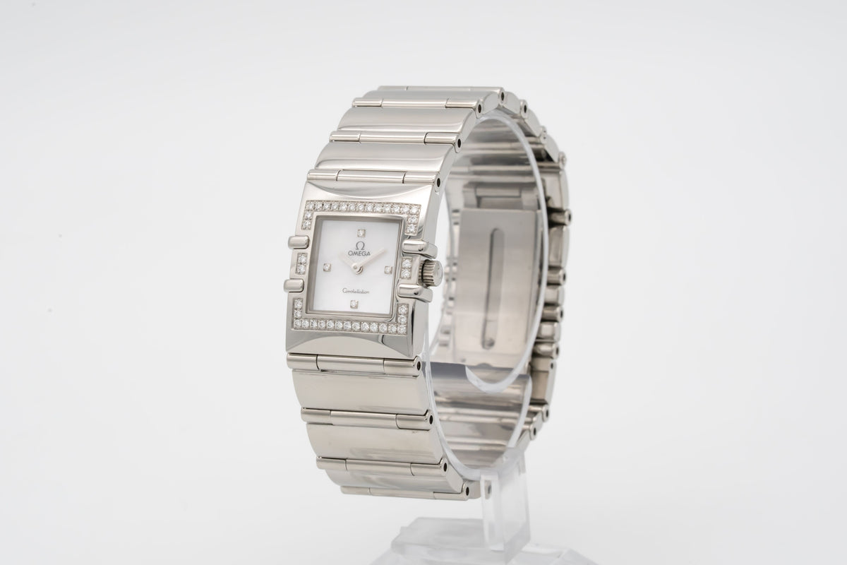 Omega Constellation Quadra 1528.76.00 Factory Diamonds MOP Stainless Steel