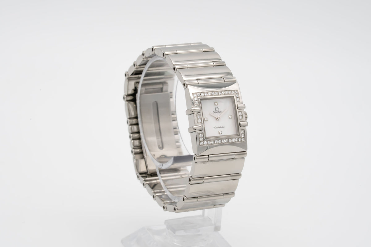 Omega Constellation Quadra 1528.76.00 Factory Diamonds MOP Stainless Steel