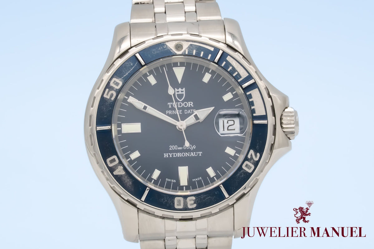 Tudor Hydronaut Prince Date Hydronaut 89190 Blue Stahl Automatik 40mm Papers