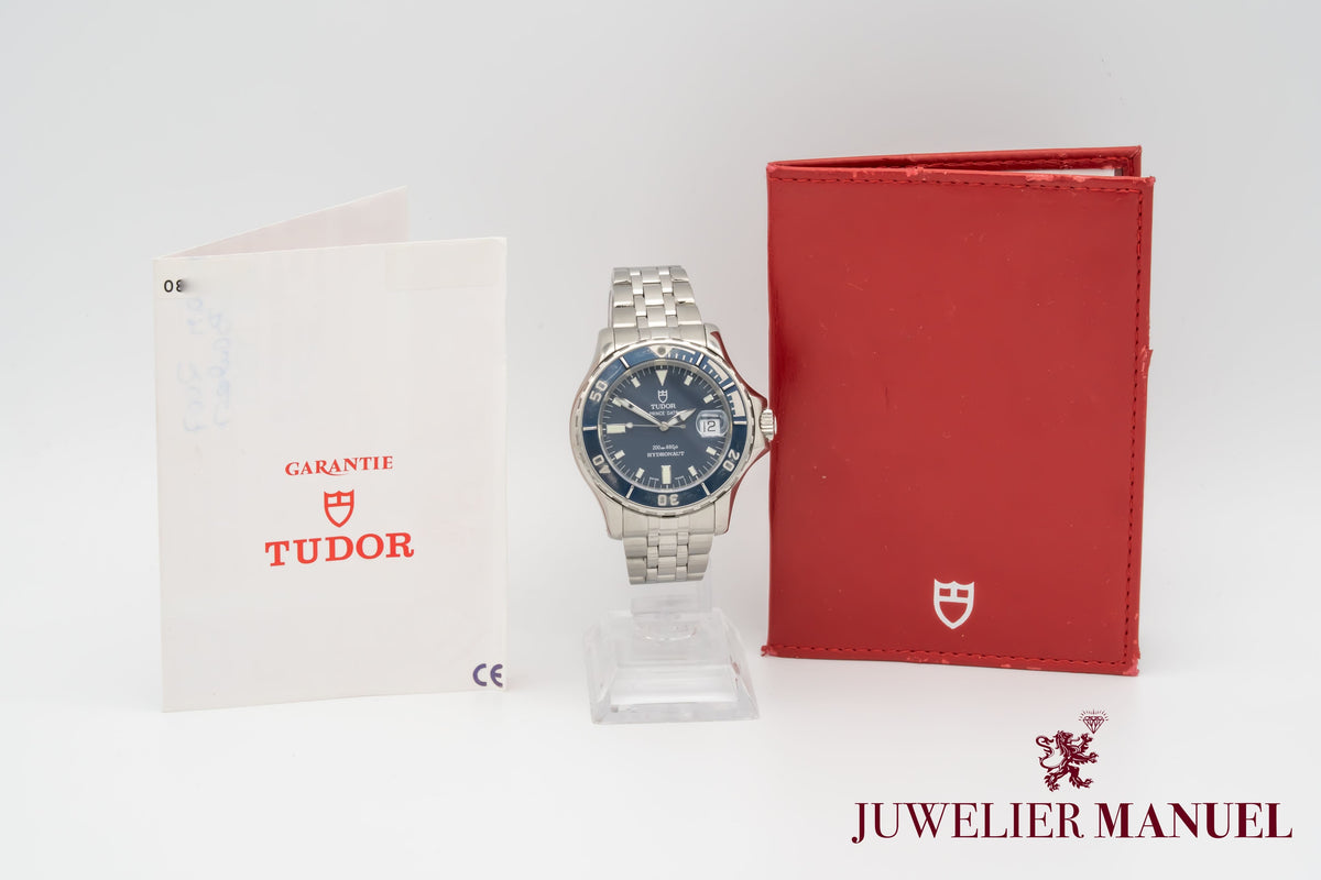 Tudor Hydronaut Prince Date Hydronaut 89190 Blue Stahl Automatik 40mm Papers
