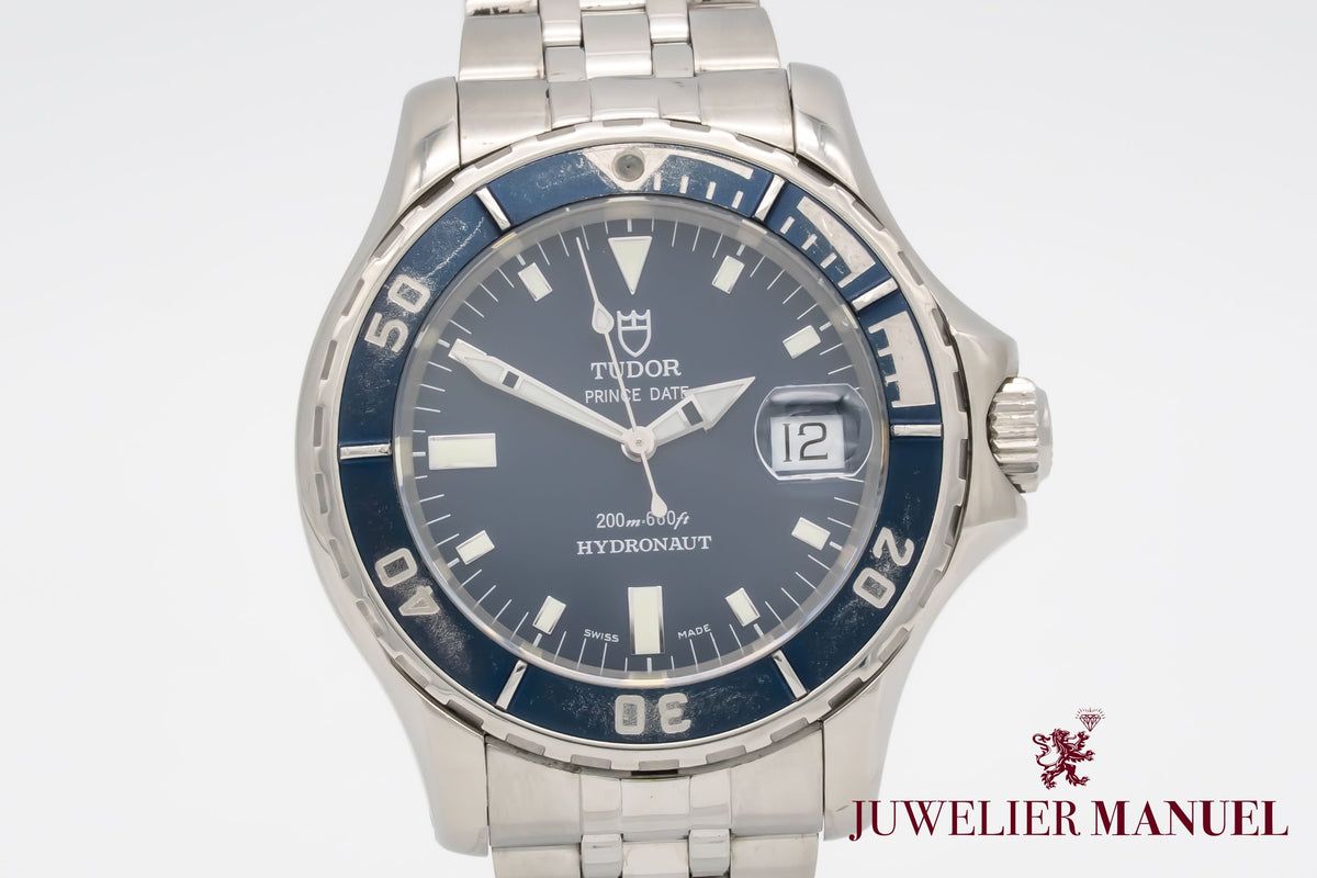 Tudor Hydronaut Prince Date Hydronaut 89190 Blue Stahl Automatik 40mm Papers