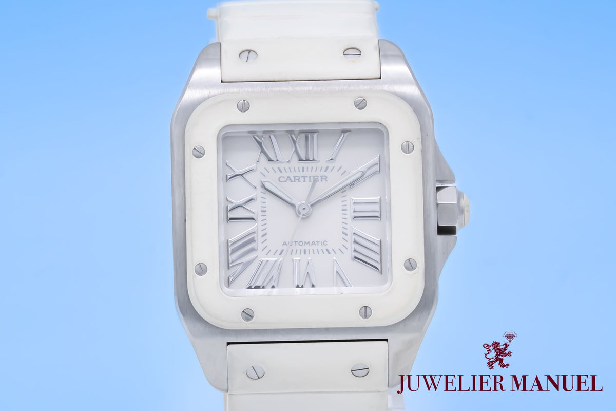 Cartier Santos 100 2878 Stahl Automatik Papers