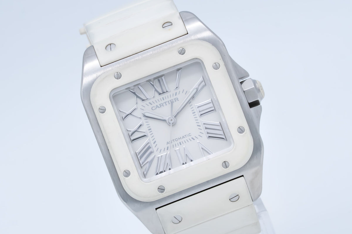 Cartier Santos 100 2878 Stahl Automatik Papers