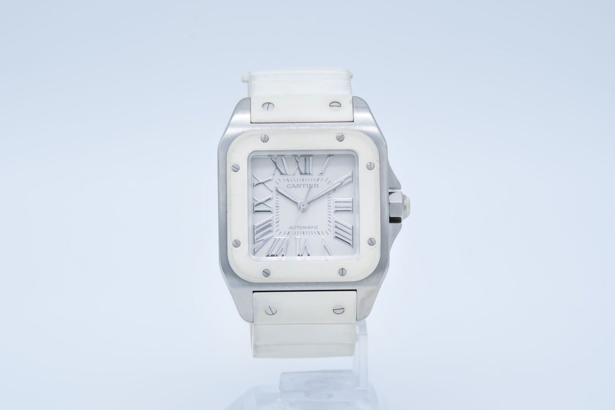 Cartier Santos 100 2878 Stahl Automatik Papers