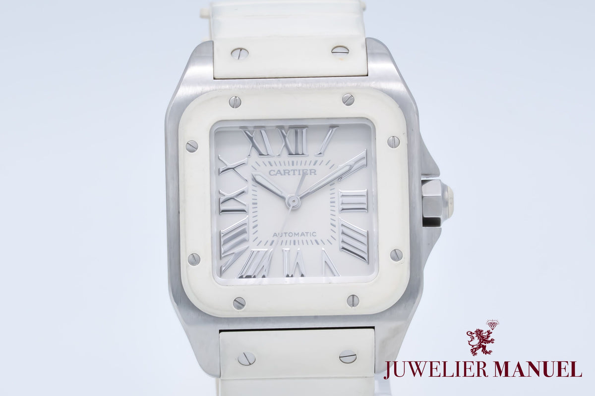 Cartier Santos 100 2878 Stahl Automatik Papers