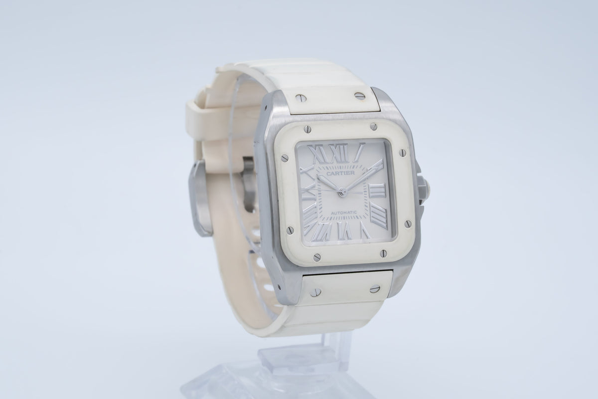 Cartier Santos 100 2878 Stahl Automatik Papers