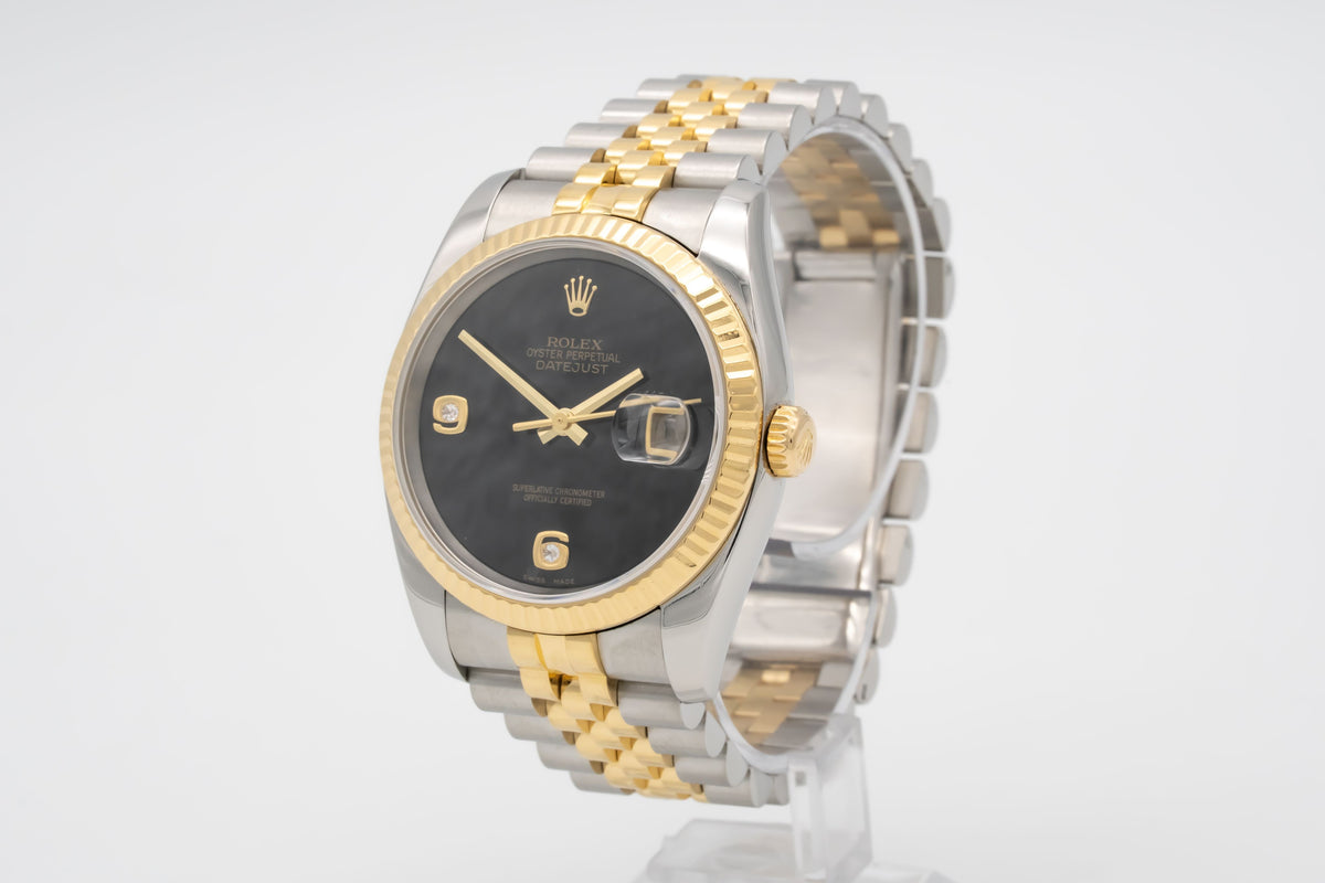 Rolex Datejust 36 116233 Very Rare Onyx Dial Stahl Gelbgold 750 Automatik 36mm