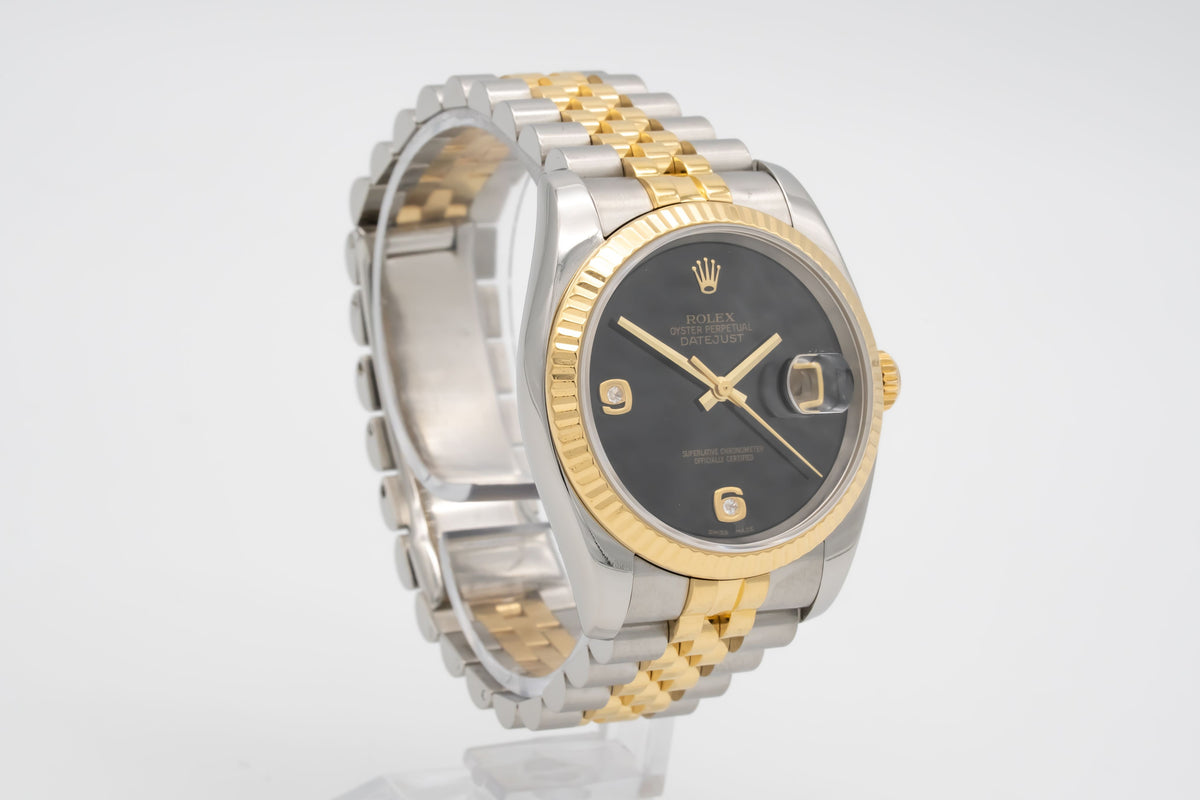 Rolex Datejust 36 116233 Very Rare Onyx Dial Stahl Gelbgold 750 Automatik 36mm
