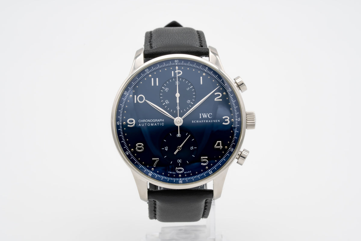 IWC Portugieser Chronograph IW371491 Blue Dial Stahl Automatik 41mm Papers