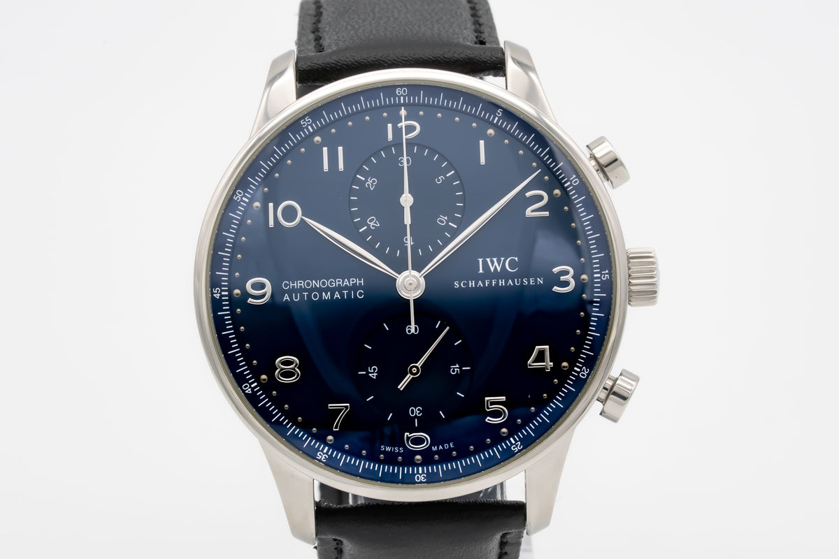 IWC Portugieser Chronograph IW371491 Blue Dial Stahl Automatik 41mm Papers