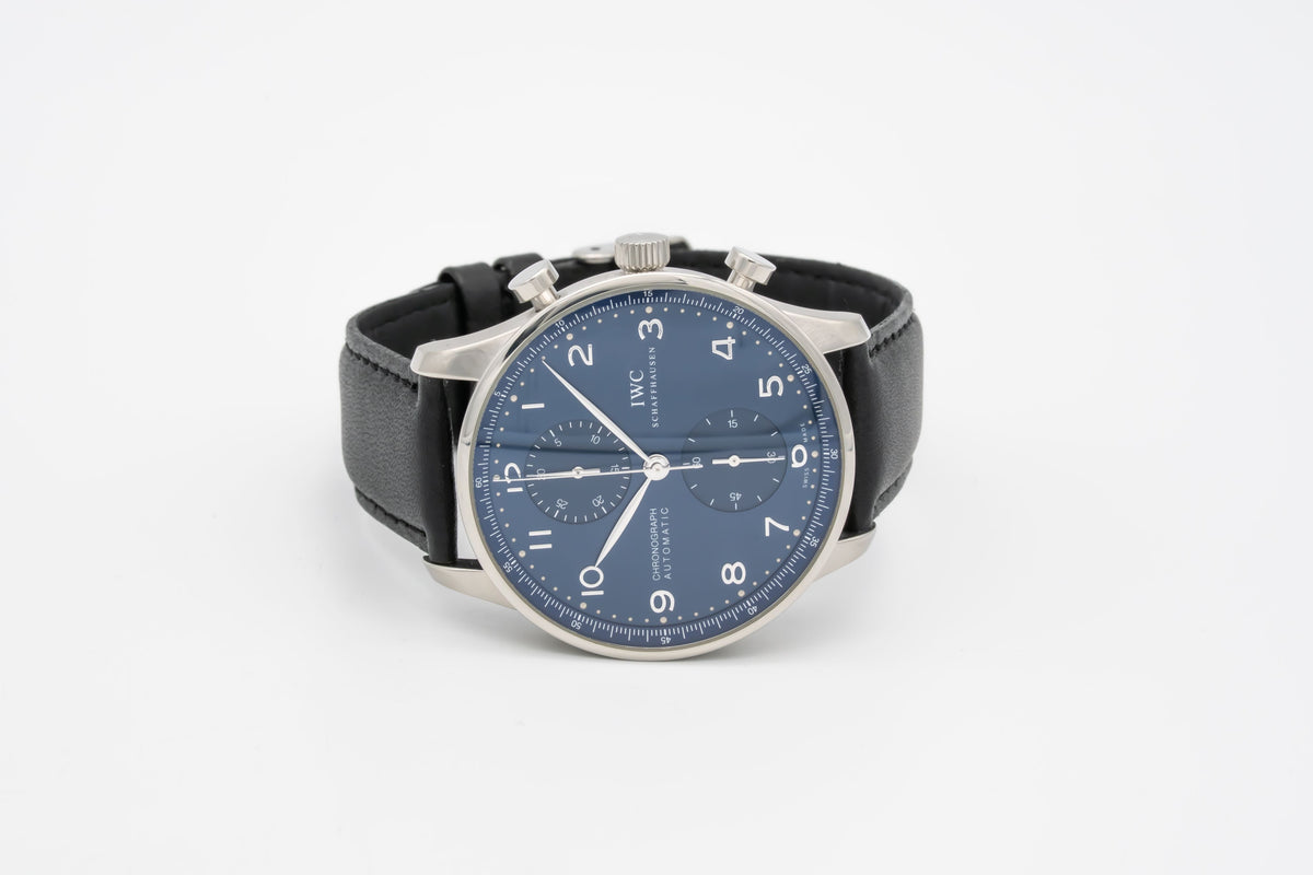 IWC Portugieser Chronograph IW371491 Blue Dial Stahl Automatik 41mm Papers
