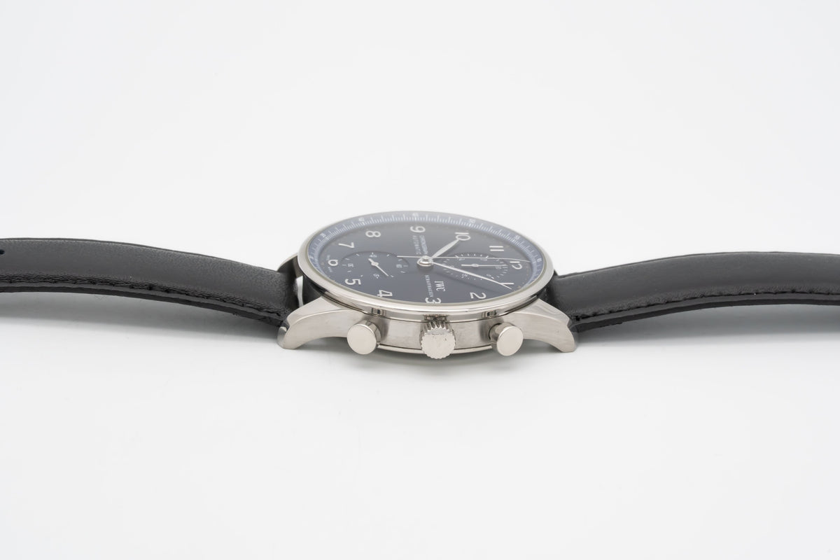 IWC Portugieser Chronograph IW371491 Blue Dial Stahl Automatik 41mm Papers