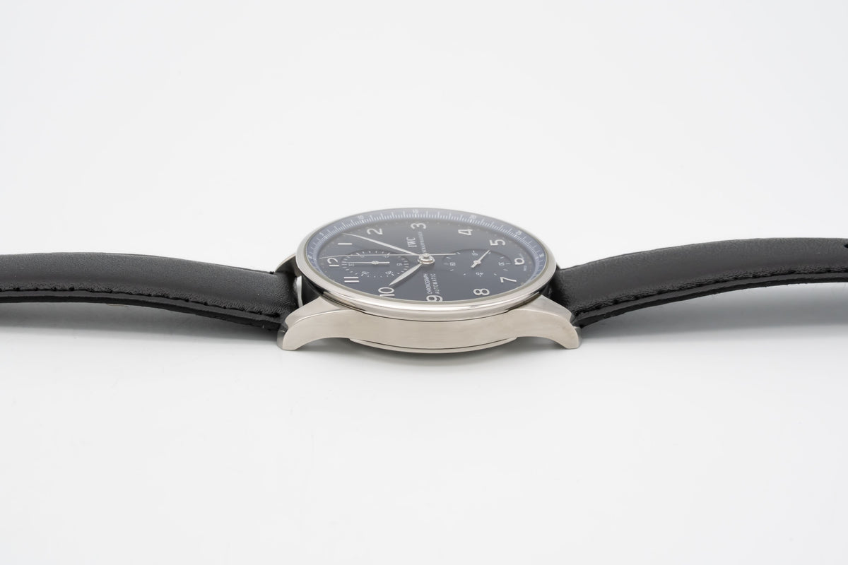 IWC Portugieser Chronograph IW371491 Blue Dial Stahl Automatik 41mm Papers