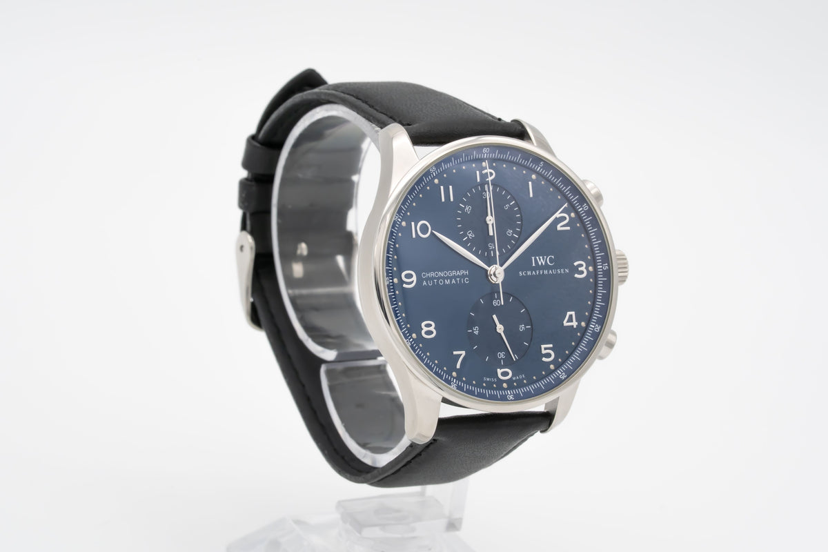 IWC Portugieser Chronograph IW371491 Blue Dial Stahl Automatik 41mm Papers