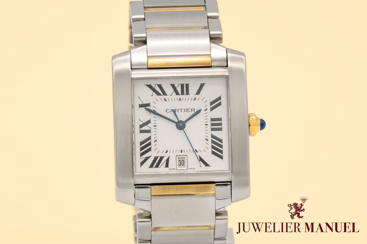 Cartier Tank Française 2302 Stahl Gelbgold 750 Automatik