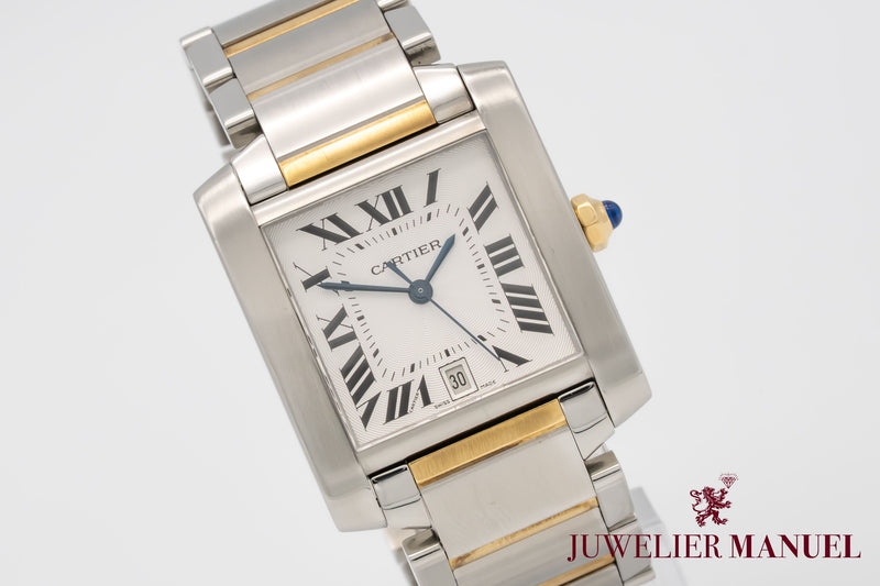 Cartier Tank Française 2302 Stahl Gelbgold 750 Automatik
