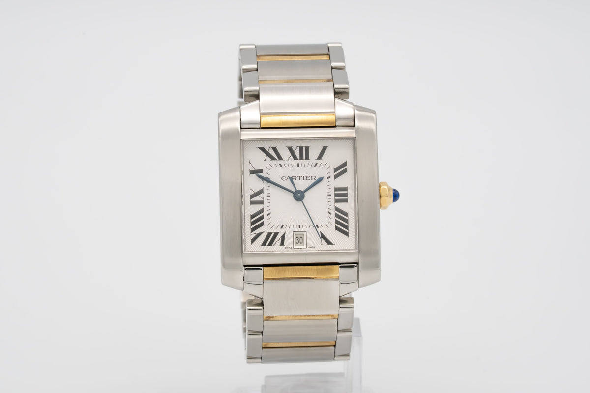 Cartier Tank Française 2302 Stahl Gelbgold 750 Automatik