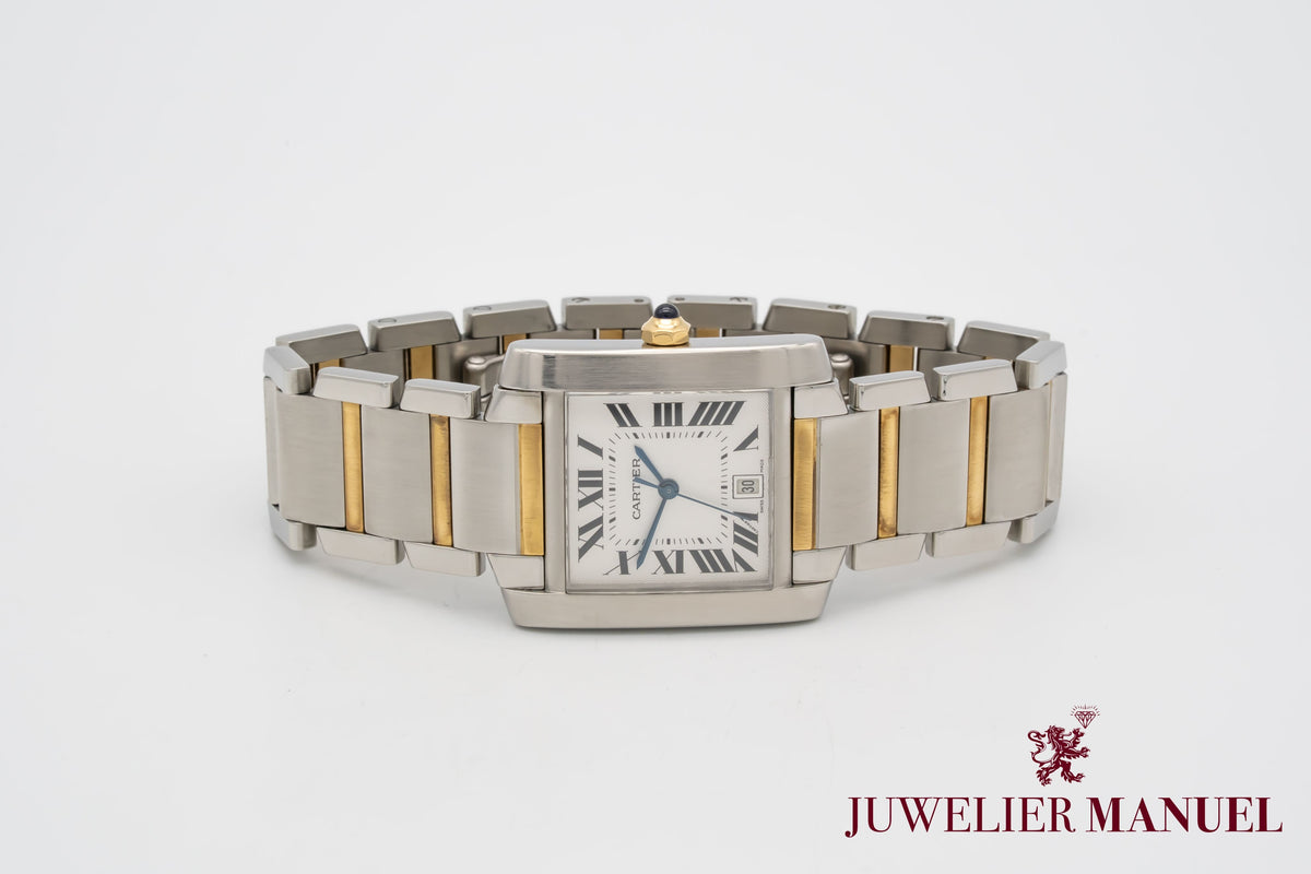 Cartier Tank Française 2302 Stahl Gelbgold 750 Automatik