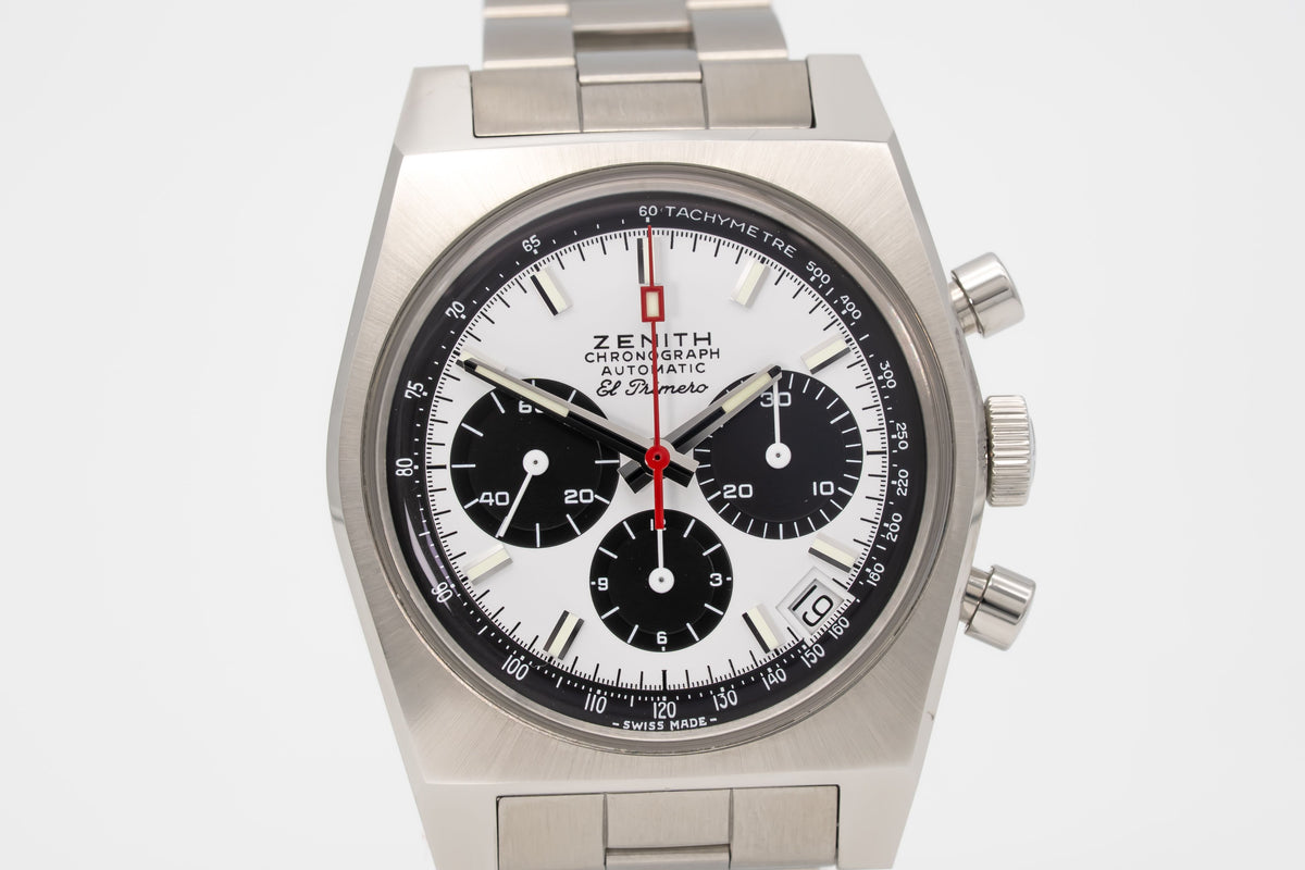 Zenith El Primero Chronomaster Rare Unpolished Like New Steel Automatic Papers 37mm