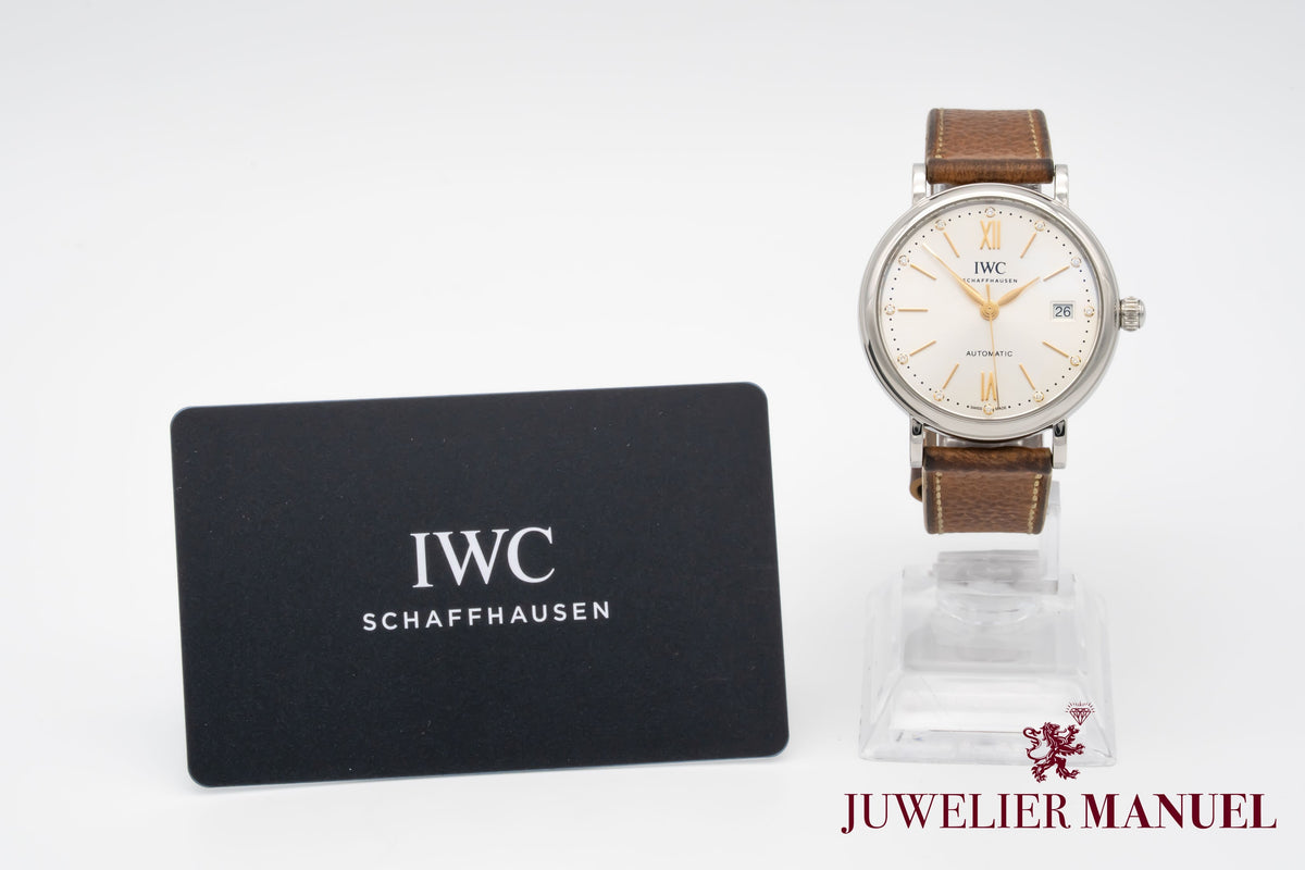 IWC Portofino Automatic IW458601Diamond Dial Stahl Automatik 37mm Papers