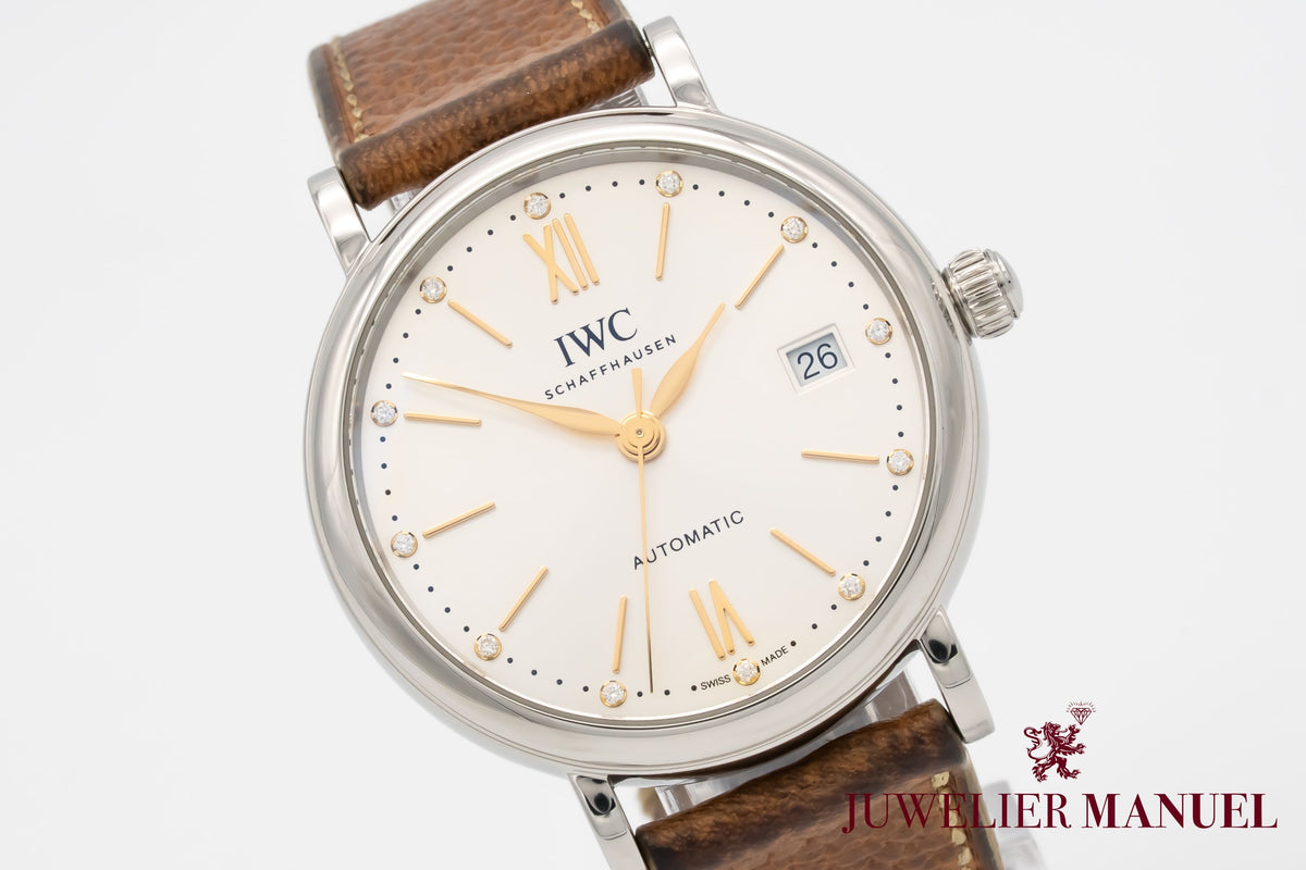 IWC Portofino Automatic IW458601Diamond Dial Stahl Automatik 37mm Papers