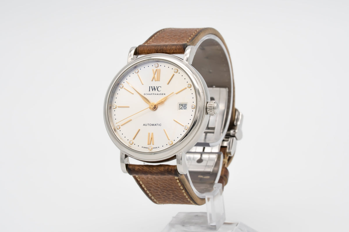 IWC Portofino Automatic IW458601Diamond Dial Stahl Automatik 37mm Papers