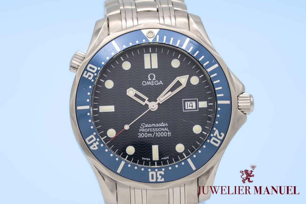 Omega Seamaster Diver 300 M 25418000 Blue Stainless Steel Papers 41mm