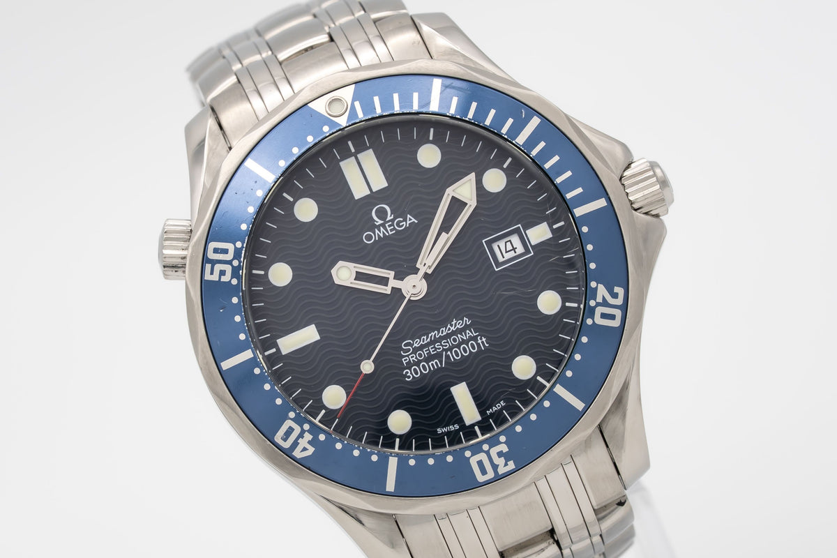 Omega Seamaster Diver 300 M 25418000 Blue Stainless Steel Papers 41mm