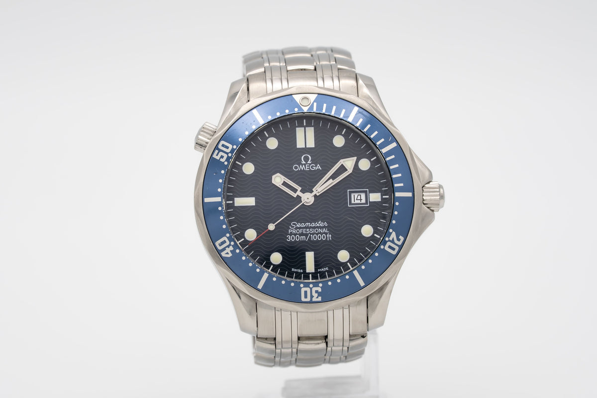 Omega Seamaster Diver 300 M 25418000 Blue Stainless Steel Papers 41mm