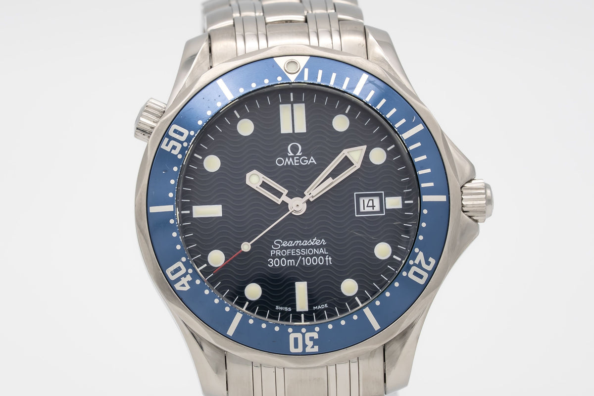 Omega Seamaster Diver 300 M 25418000 Blue Stainless Steel Papers 41mm