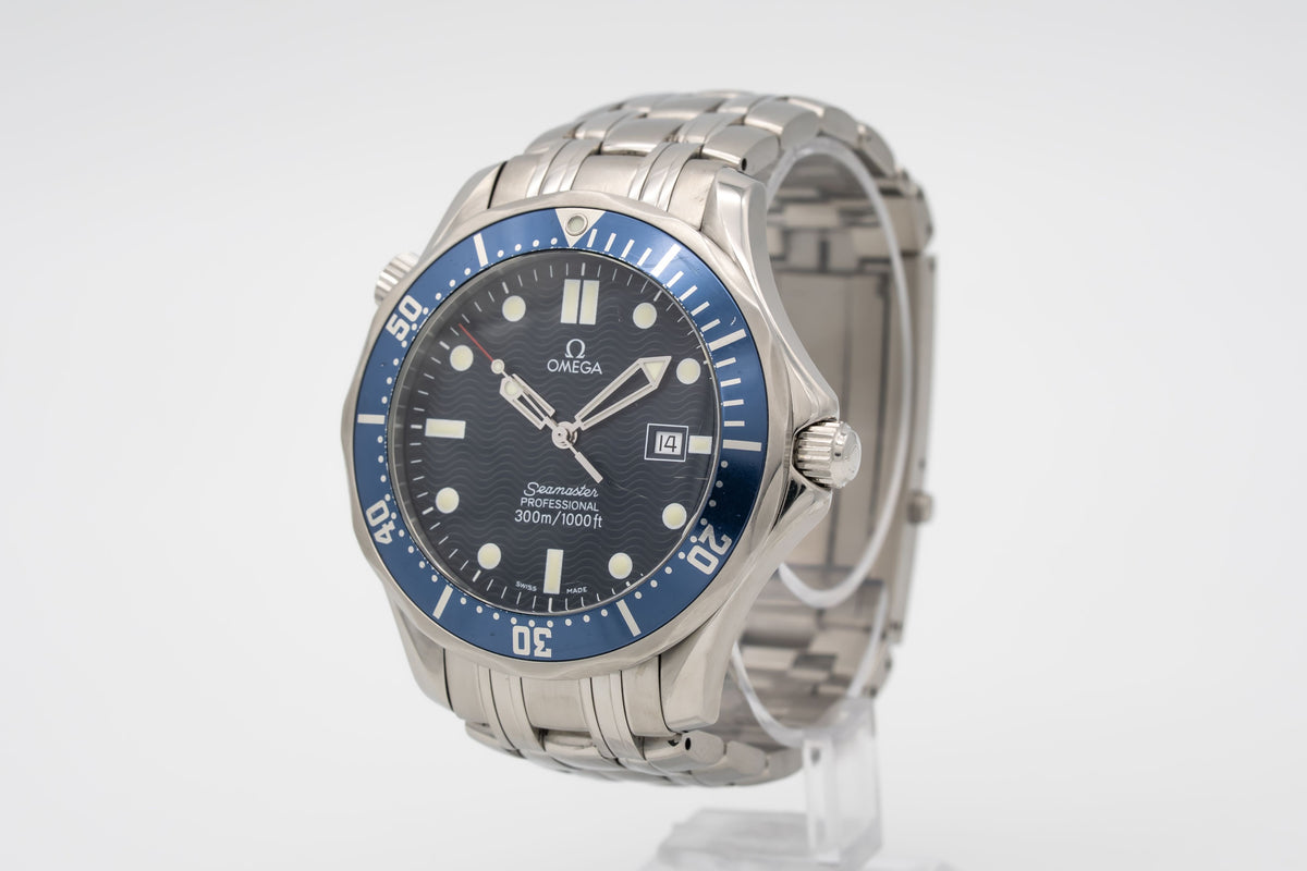 Omega Seamaster Diver 300 M 25418000 Blue Stainless Steel Papers 41mm