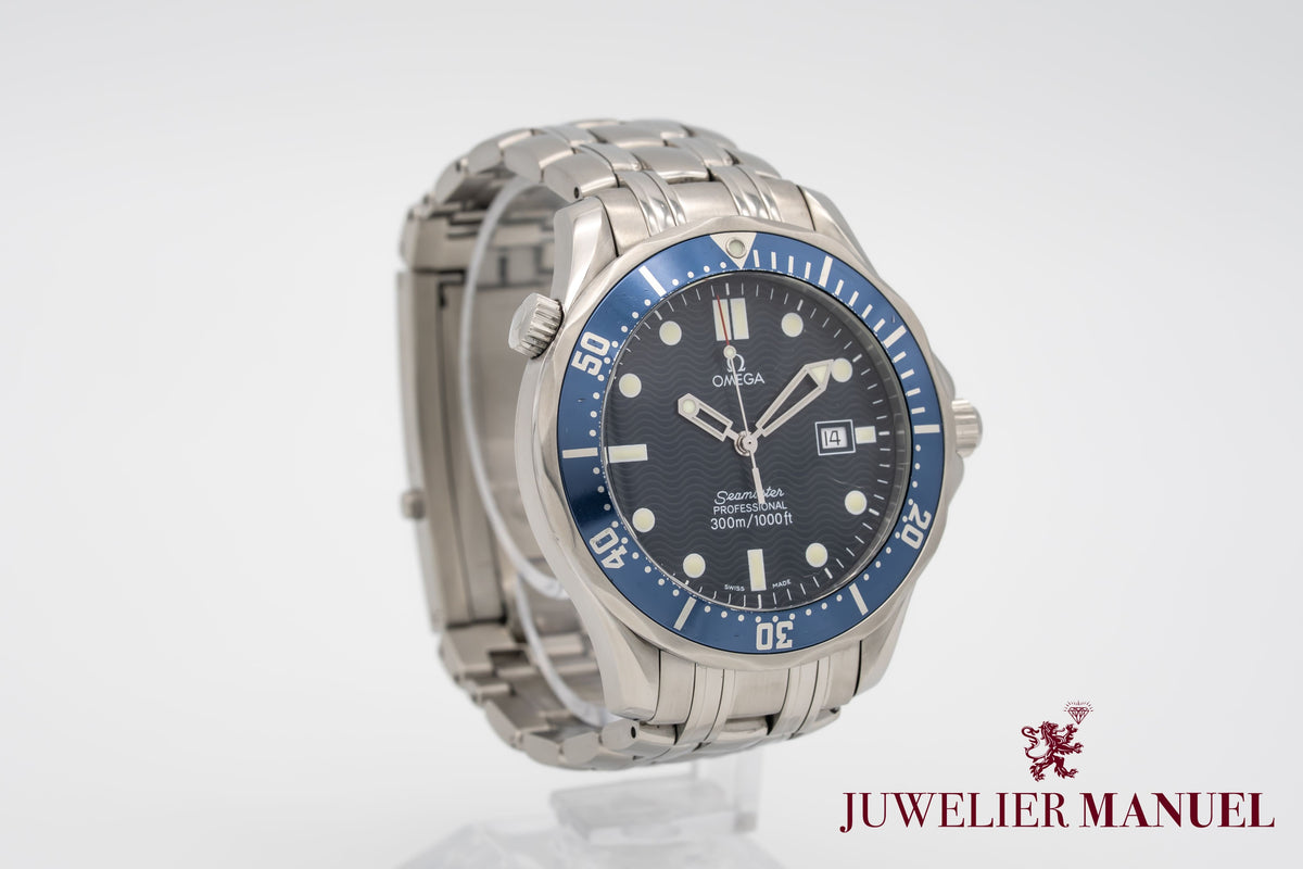 Omega Seamaster Diver 300 M 25418000 Blue Stainless Steel Papers 41mm
