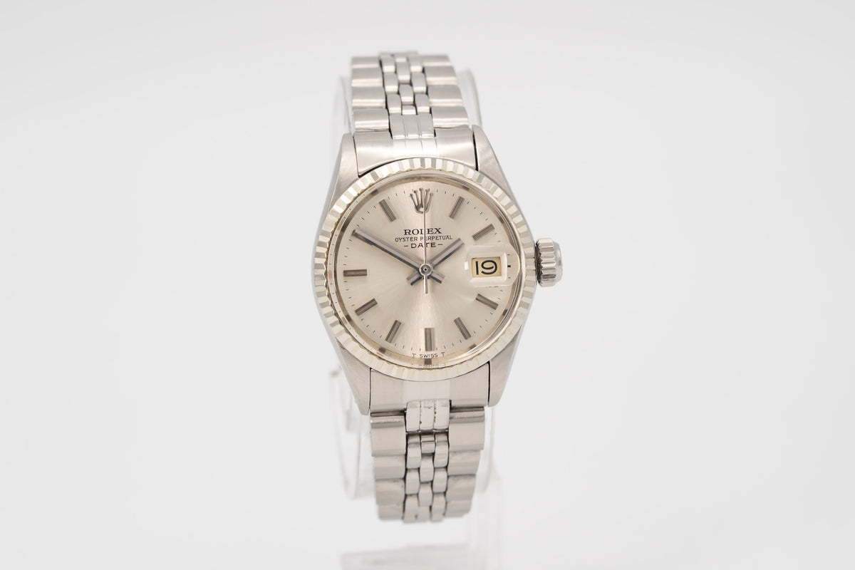 Rolex Oyster Perpetual Lady Date 6517 Stahl Weissgold 750 Automatik 26mm Service Papers