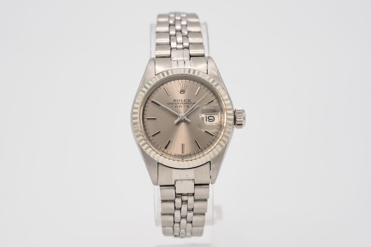 Rolex Lady-Datejust 6917 Rare Grey Dial Stahl Weissgold 750 Automatik 26mm