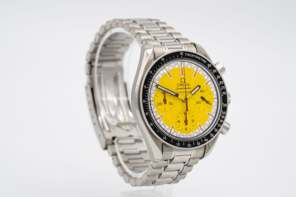 Omega Speedmaster Reduced Rare Unpolished Schumacher Edition Stahl Automatik 39mm
