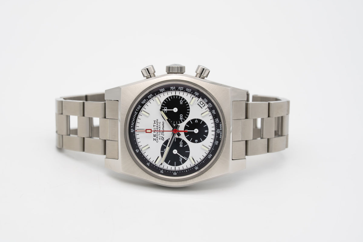 Zenith El Primero Chronomaster Rare Unpolished Like New Steel Automatic Papers 37mm
